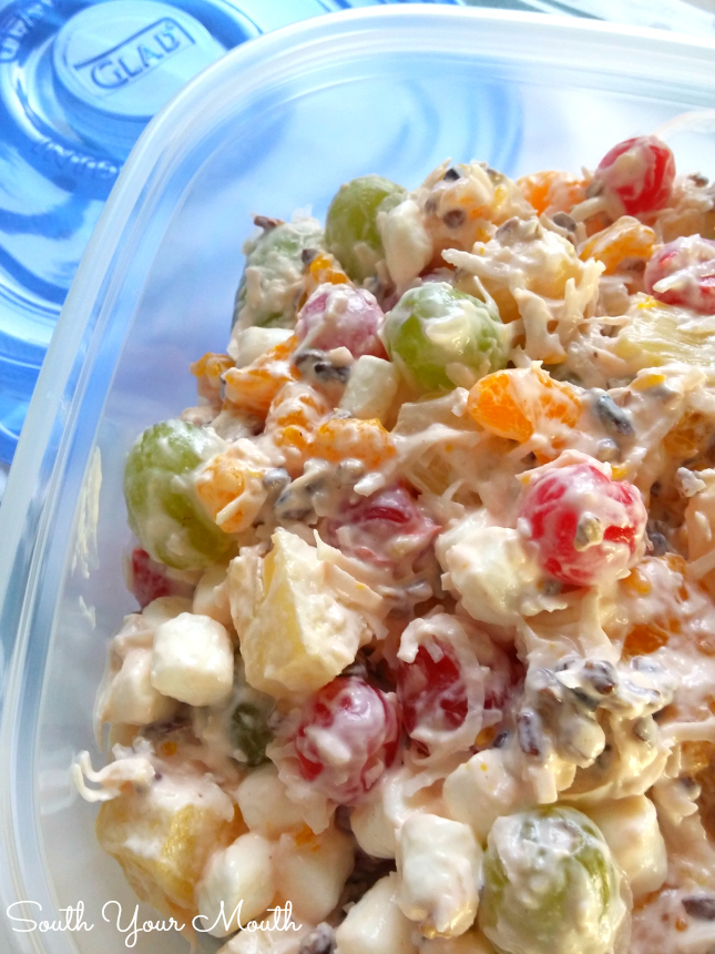 24 hour fruit salad with marshmallows and sour cream